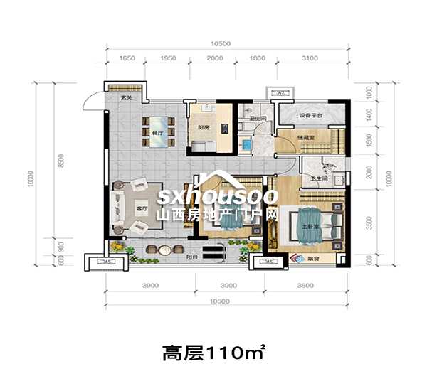 3室2廳2衛 110㎡