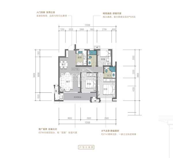 三室兩廳兩衛(wèi)125㎡