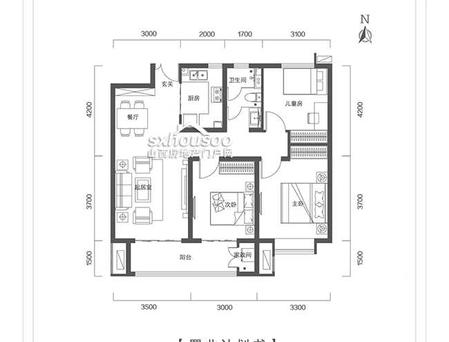 113㎡  三室兩廳一衛