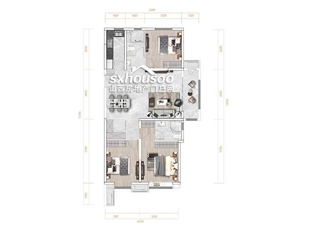 北區D3：3室2廳2衛 125㎡