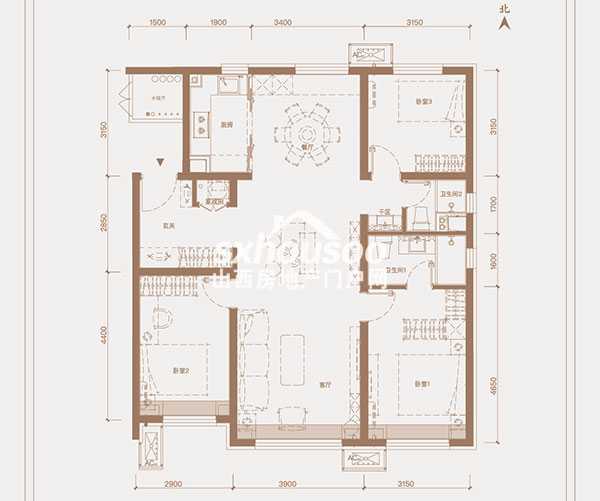 140㎡  三室兩廳兩衛