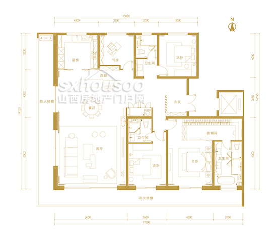 四室兩廳三衛  建面約260㎡